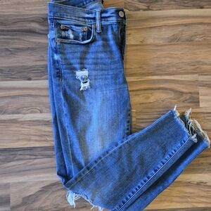Lucky Brand Distressed Raw Hem Skinny Ankle Jeans Size 4/27